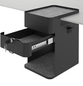 accessoire ergonomique desktop locker bento noir blanc pour bureau assis-debout