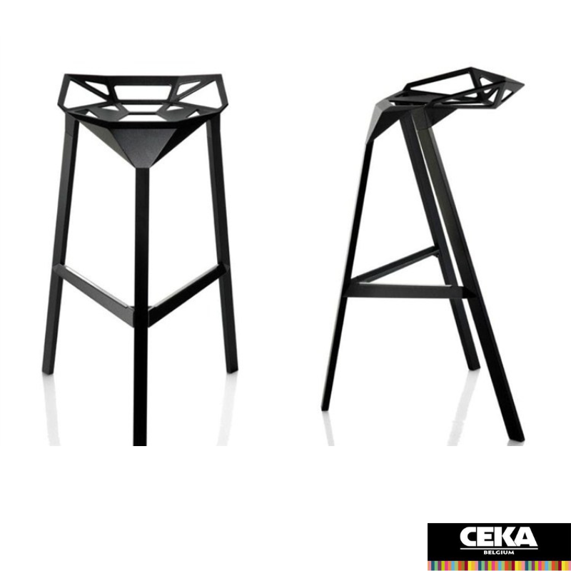 tabouret STOOL ONE epoxy noir rouge blanc moyen haut