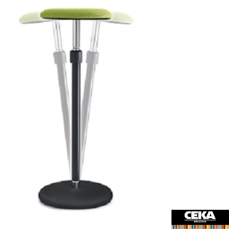 tabouret SWAY GIRSBERGER vert gris orange noir aide à station debout