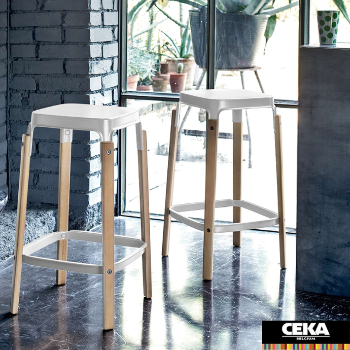 tabouret Steel-Wood Magis blanc bois