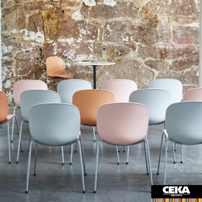 Chaise de collectivité en plastique couleurs noor profim
