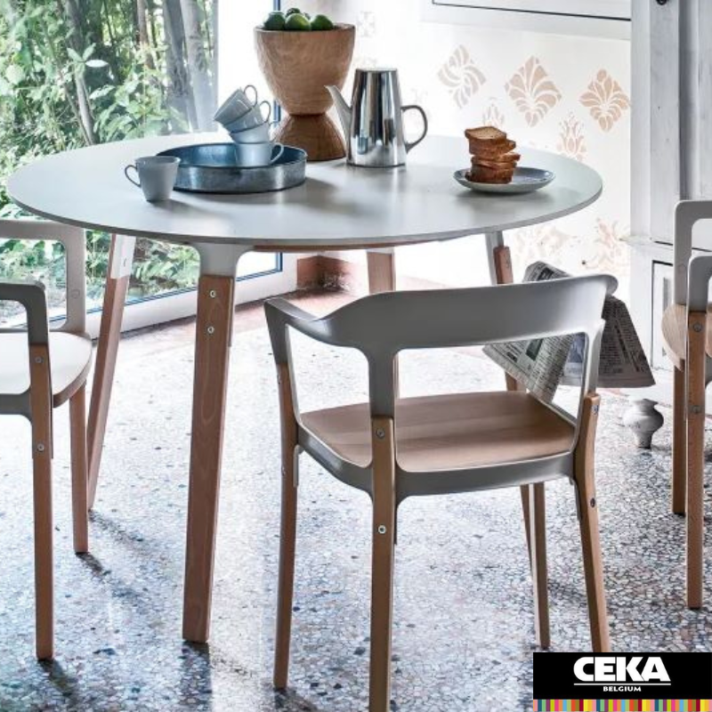 Chaise de salle à manger steelwood magis pieds bois