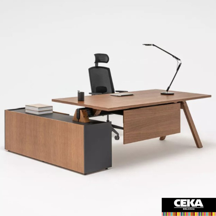 bureau direction pieds bois plateau bois