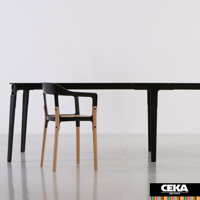 table cafétéria steelwood magis design bois métal