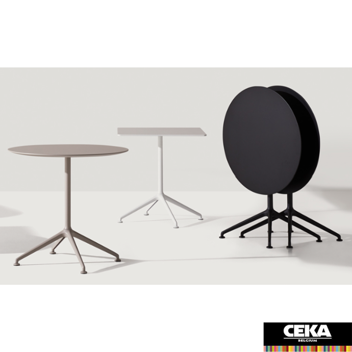 table cafétéria lex inclass plateau abattant rond carré pied étoile