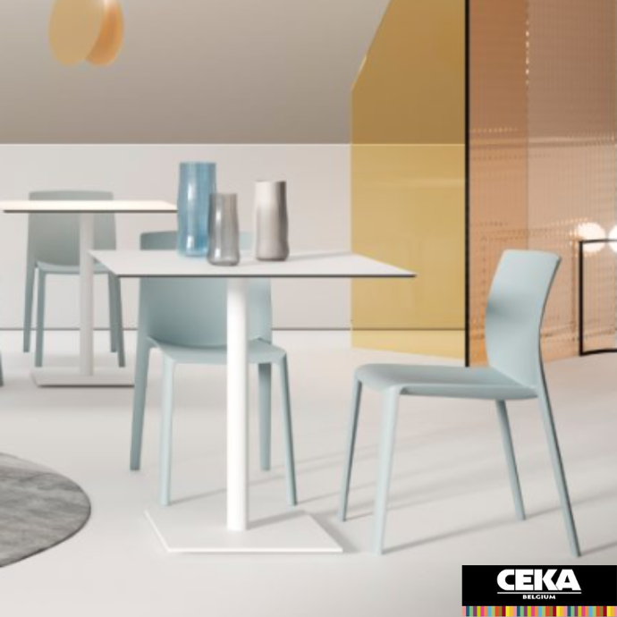 table cafétéria kaleox pied carré plateau carré