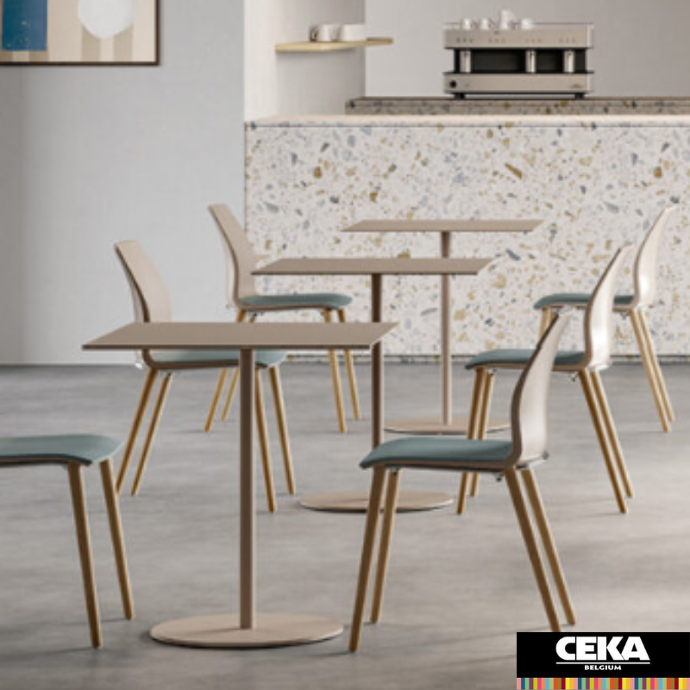 table céfétéria kapio kastel pied cond carré plateau rond carré