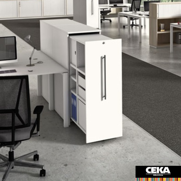 Caissons de rangement, caddy, armoires sur roulettes multitower ceka hauteur bureau 