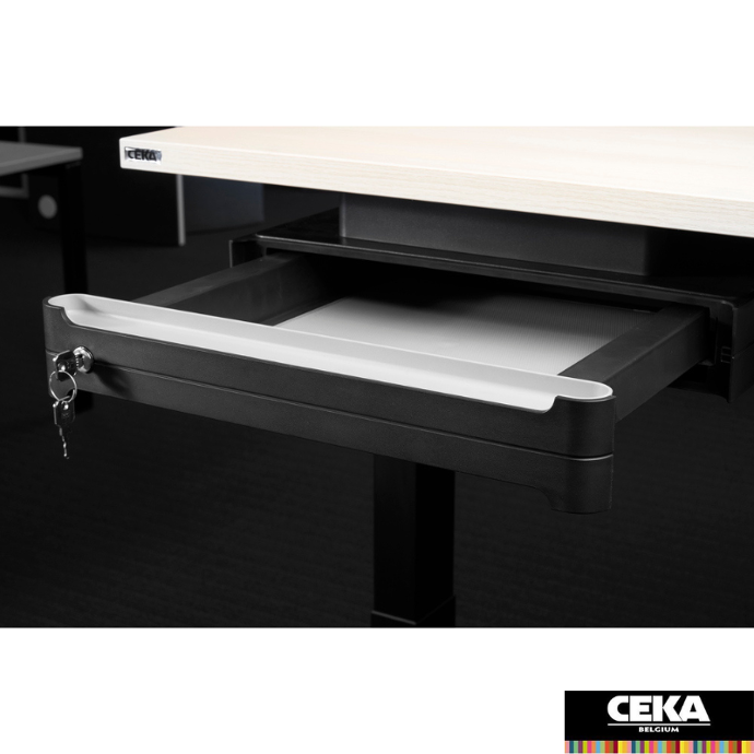 Caissons de rangement, caddy, armoires sur roulettes ceka plastique fermeture clé sous tablette