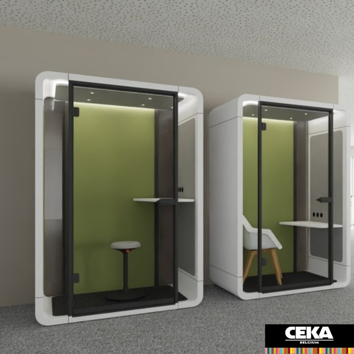 Cabine acoustique crossbox S1 CEKA phone booth assis debout