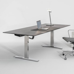 [0U05C180 + 2 x 0U42C000 + 0Z990000 SR] Upsite Desk 180 x 100 cm Tobacco walnut